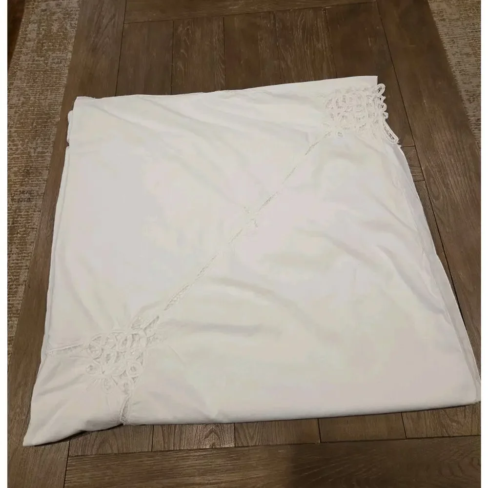 VINTAGE Battenberg Lace Tablecloth & 10 Napkins Set 112x62 Rectangular White NOS